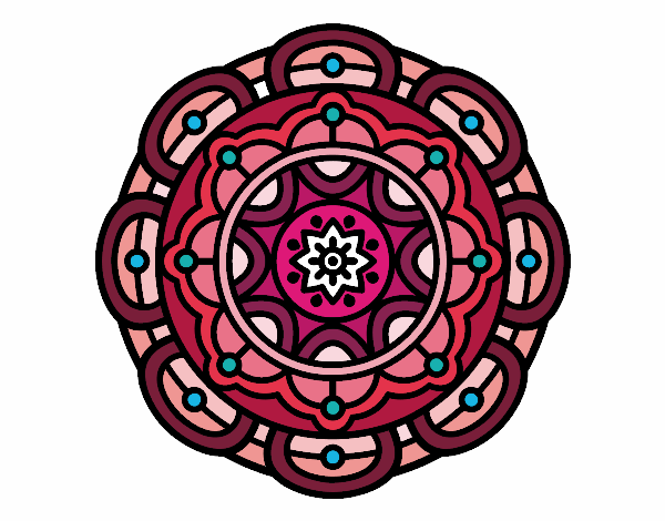 Desenho Mandala para relaxamento mental pintado por Amands
