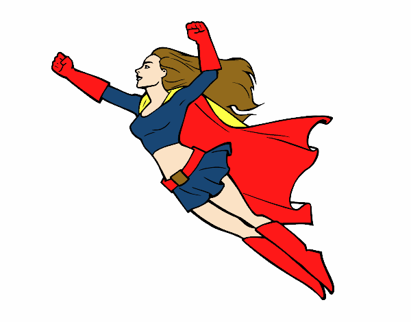 Desenho Super girl voador pintado por bruninhaol