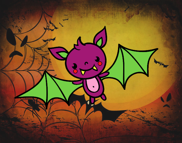 Desenho Um morcego do Halloween pintado por Giovannamg