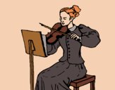 Desenho Dama violinista pintado por ceciliaz