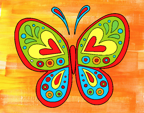 Desenho Mandala borboleta pintado por IMONTEIRO