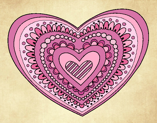 Desenho Mandala coração pintado por IMONTEIRO