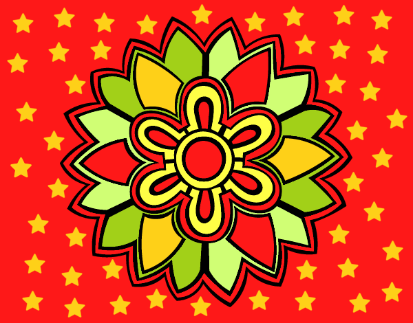 Mandala em forma flor weiss