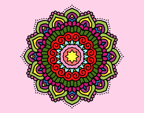 Desenho Mandala estrela decorada pintado por alita