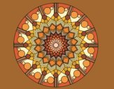 Desenho Mandala flor com círculos pintado por biiamaia