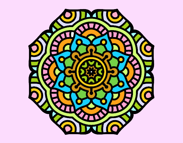 Desenho Mandala flor conceitual pintado por luzinda