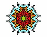Desenho Mandala flor simétrico pintado por IsabelDiva