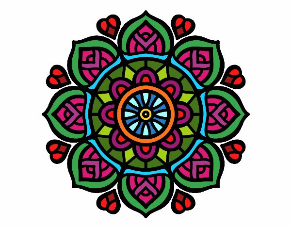 Desenho Mandala para a concentração mental pintado por alita