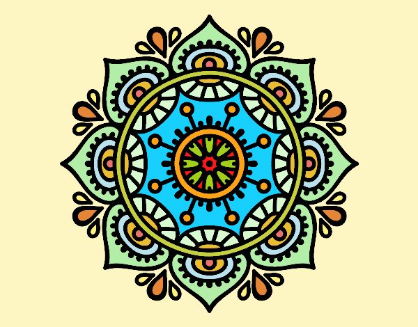 Desenho Mandala para relaxar pintado por luzinda