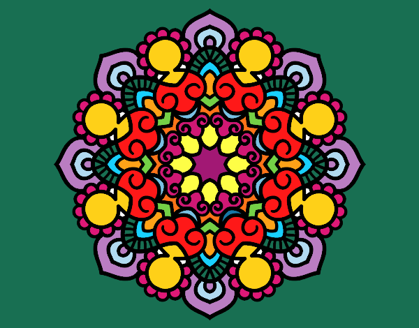 Desenho Mandala reunião pintado por alita