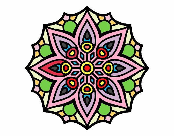 Desenho Mandala simetria simples pintado por ALVARO