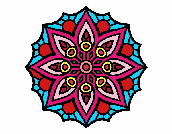 Desenho Mandala simetria simples pintado por alita