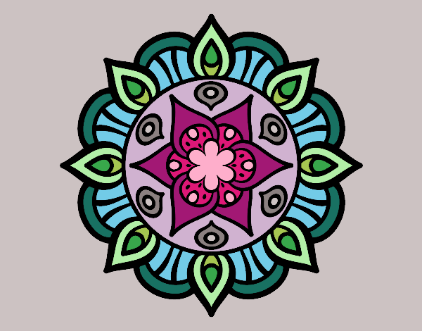 Desenho Mandala vida vegetal pintado por alita