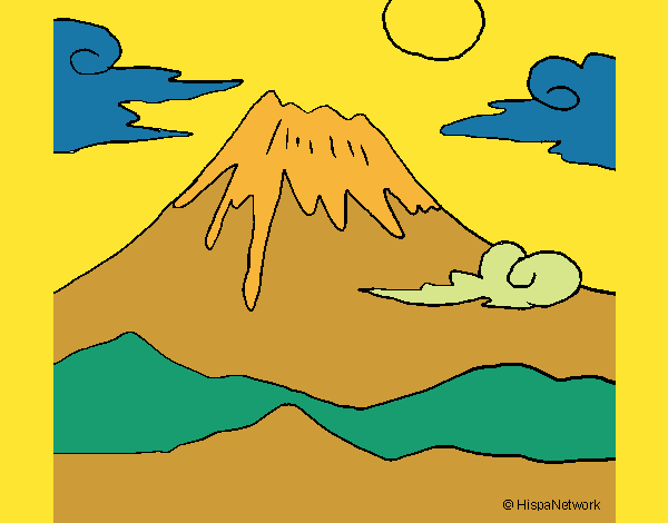 Desenho Monte Fuji pintado por DaniBello
