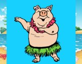 Desenho Porco havaiano pintado por jabuti