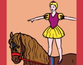 Desenho Trapezista em cima do cavalo pintado por ceciliaz