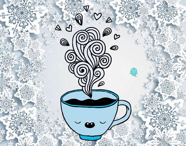 Desenho Xícara de café kawaii pintado por luzinda