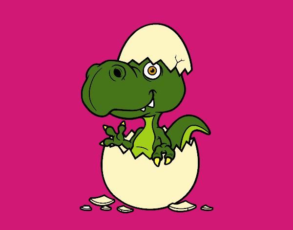 Desenho Dino emergindo do ovo pintado por Valeriah