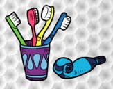 Desenho Escovas e pasta de dentes pintado por ImShampoo