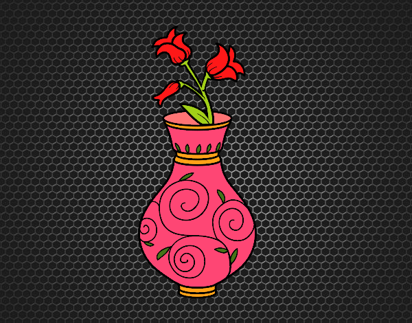 Desenho Flor de convolvulus em um vaso pintado por Mileny