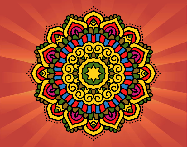 Desenho Mandala estrela decorada pintado por orandi