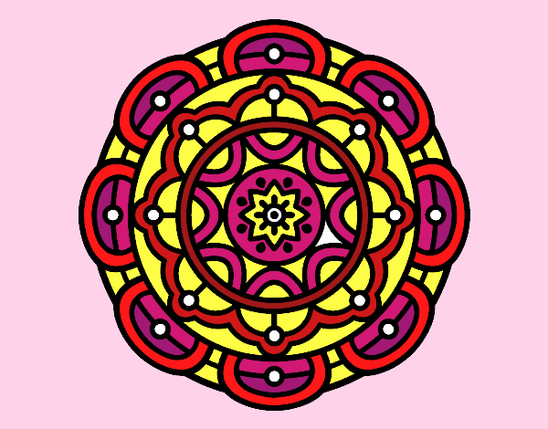 Desenho Mandala para relaxamento mental pintado por orandi