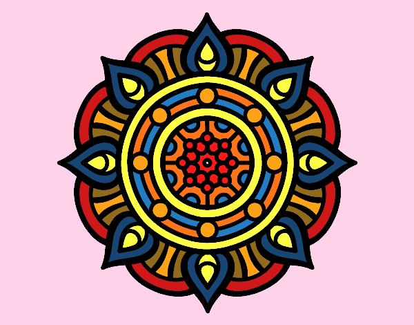 Desenho Mandala pontos de incêndio pintado por orandi