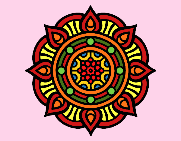 Desenho Mandala pontos de incêndio pintado por orandi