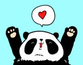 Desenho Panda amor pintado por Valeriah