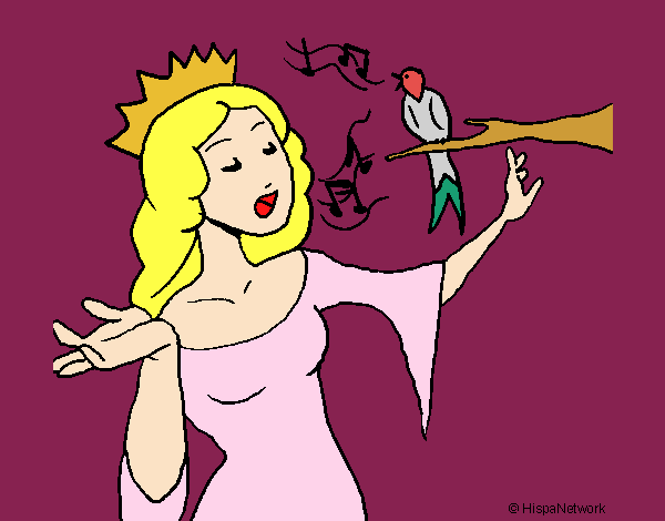 Desenho Princesa a cantar pintado por Craudia