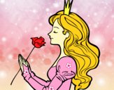 Desenho Princesa e rosa pintado por ELIE