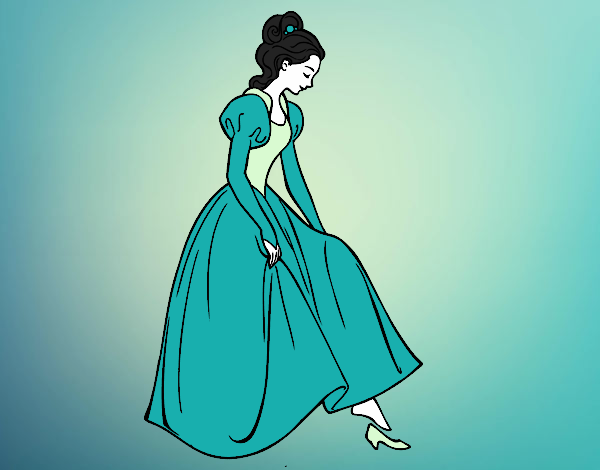Desenho Princesa e sapato pintado por luzinda