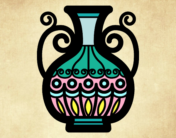 Desenho Vaso decorado pintado por Craudia
