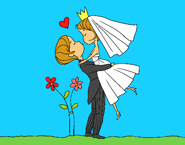 Desenho Você pode beijar a noiva asa pintado por Valeriah