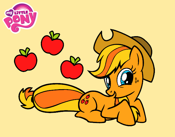 Desenho  Applejack e suas maçãs pintado por alya
