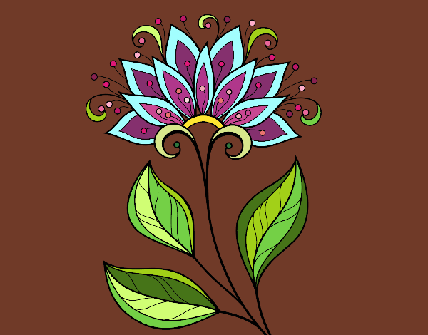 Desenho Flor decorativa pintado por alya