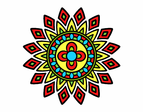 Desenho Mandala flashes pintado por Craudia