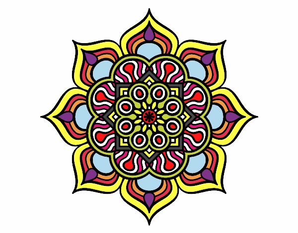 Desenho Mandala flor de fogo pintado por dillonvaz