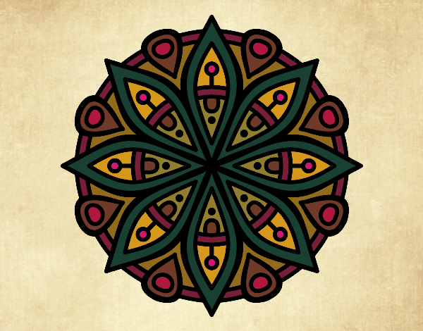 Desenho Mandala para a concentração pintado por biiamaia