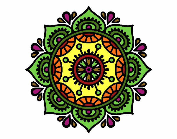 Desenho Mandala para relaxar pintado por orandi