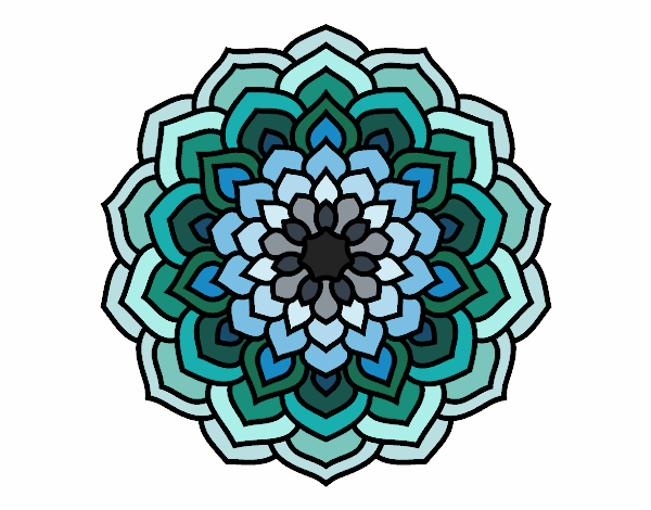 Desenho Mandala pétalas de flores pintado por emillyy