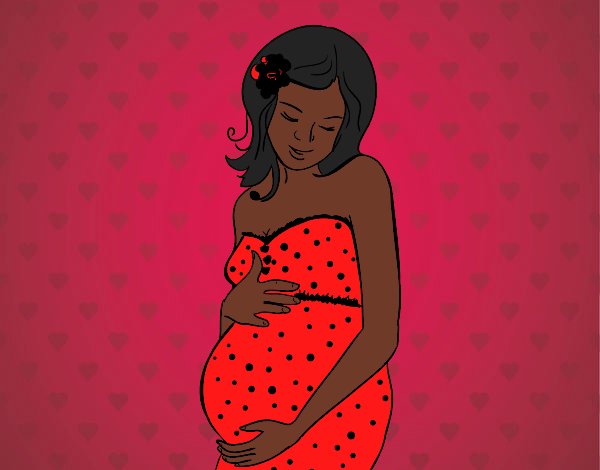 Desenho Mulher gravida feliz pintado por Jenniferr