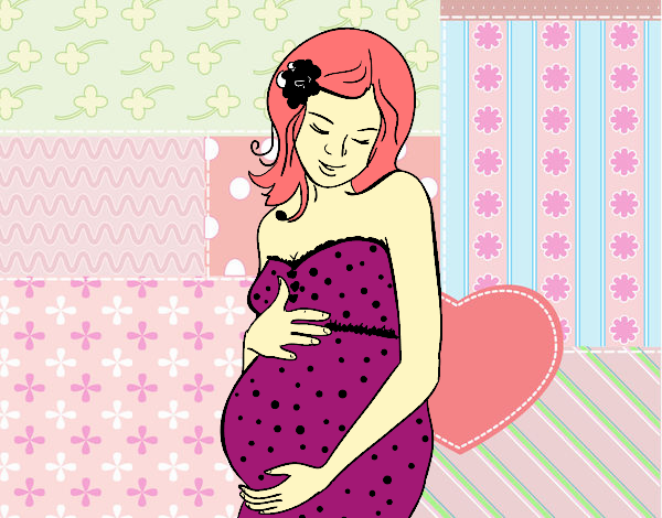 Desenho Mulher gravida feliz pintado por likemey