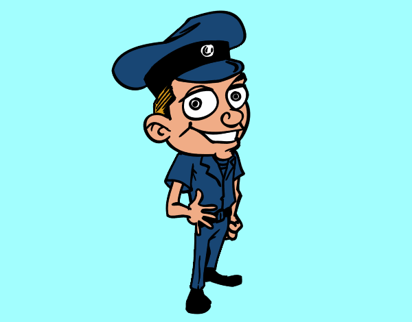 Desenho Oficial de polícia pintado por Valeriah