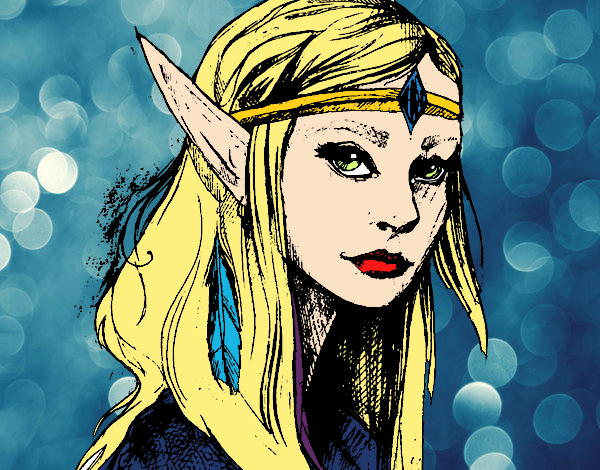 Desenho Princesa elfo pintado por luzinda