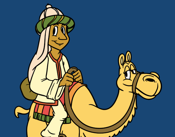 Desenho Rei Melchor a camelo pintado por Craudia