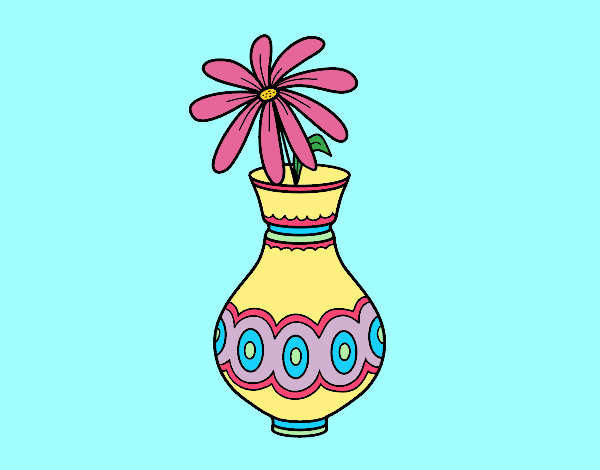 Desenho Uma flor em um vaso pintado por Craudia
