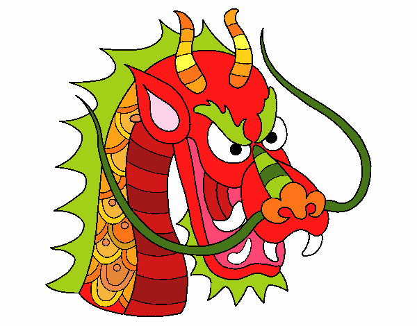 Desenho Cabeça de dragão pintado por alya