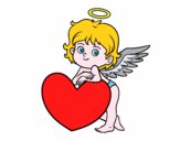 Desenho Cupido e um coração pintado por ThaisH