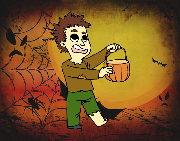 Desenho Disfarce de zombie do Halloween pintado por AndressaBR